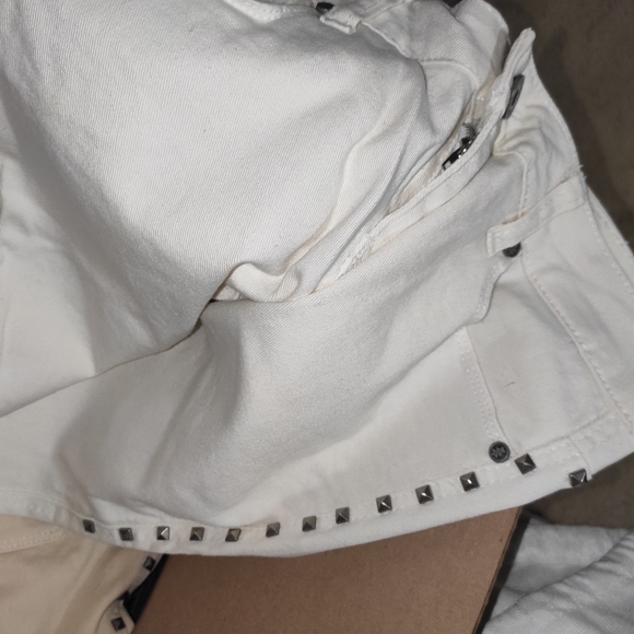 Velvet Heart Edgy Studded White Skinny Jeans Sz 27 - Picture 7 of 9